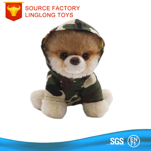 Özelleştirmek 25CM peluş karikatür Boo köpek <span class=keywords><strong>Pomeranian</strong></span> oyuncak Hoodie ceket oyuncak ile dolması yeşil köpek yavrusu - Product Image 4