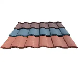 new design modern great quality house terracotta  red color metal roof tiles on sale 1340*420mm in cheap price