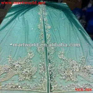 Heavy hand work beaded Moroccan kaftan fabric for bridal wedding dress(NEX-028)