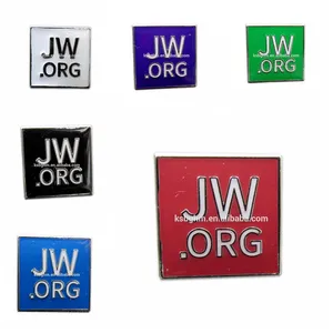 工厂定制 1 英寸 JW.ORG 金属软珐琅别针徽章