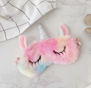 Vendita calda copri occhi per dormire graziosa benda ricamo <span class=keywords><strong>unicorno</strong></span> maschera per gli occhi pelosa - Product Image 6