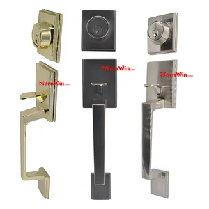 América do norte Residencial Estilo Bronze Série 3 Latão Polido Porta Handleset Grip Locks