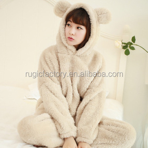 Abbigliamento <span class=keywords><strong>donna</strong></span> <span class=keywords><strong>pigiama</strong></span> accappatoio in pile corallo orso animale adorabile - Product Image 4