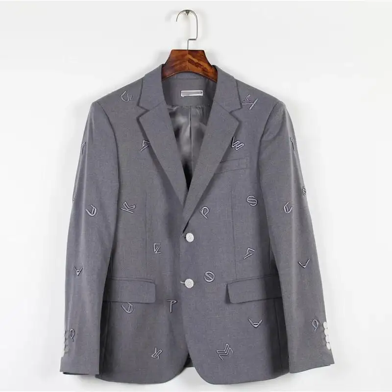 Latest form Custom Design Casual Printed Design Slim 3 pcs Coat Pant Men business Suit Tuxedo 2 piece Men Suit With Elbow Patch
