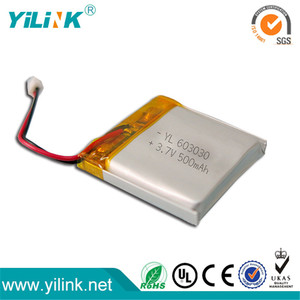 Pequeña batería Lipo <span class=keywords><strong>3</strong></span>.7 v 500 mAh batería de polímero de litio 603030 for Smart devices, altavoz del bluetooth - Product Image 1