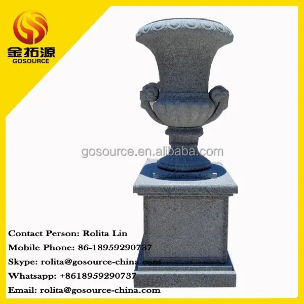 granite stone garden flower pot