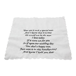 <span class=keywords><strong>Mouchoir</strong></span> de mariage <span class=keywords><strong>blanc</strong></span> 100% coton à bord festonné - Product Image 4