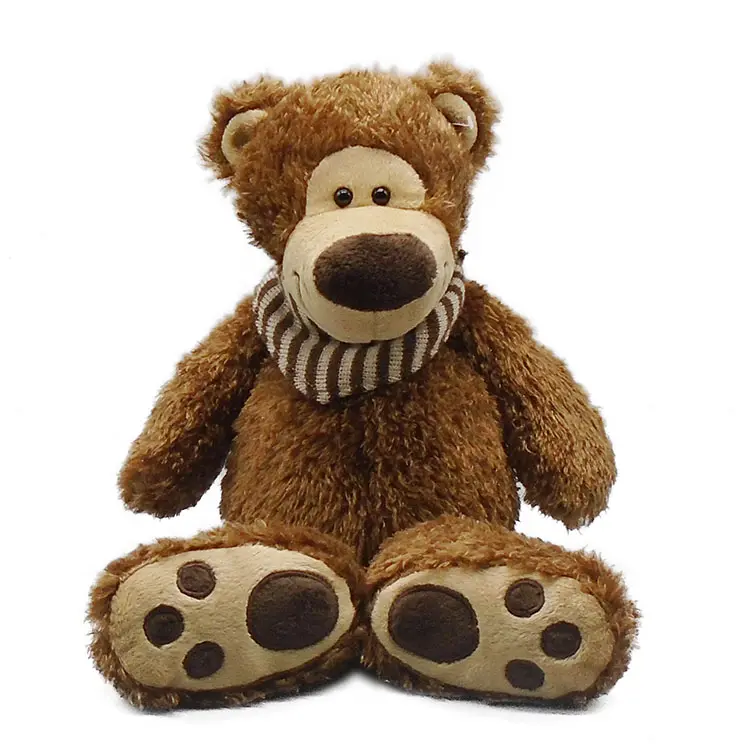 Benutzer definierte Gefüllte Plüsch tier Benutzer definierte Bär Spielzeug Plüsch Braun Teddybär Spielzeug Mit Schal Für Geschenk