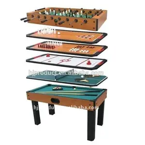 Wooden 9 in 1 multiple use game table indoor sports kids toy baby foot pool table with all accessories M004