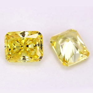 Circonia cúbica de corte radiante, piedras sueltas de <span class=keywords><strong>zirconia</strong></span> cúbica, color amarillo canario, grado 5A, pulido a mano - Product Image 5