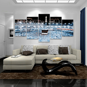 5 Panel 3D Art Canvas Print Canvas Wall Urban Architectural Decorative <strong>Painting</strong> - Product Image 1