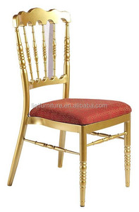Chaise de château <span class=keywords><strong>Napoléon</strong></span> en aluminium doré avec coussin fixe QL800CG - Product Image 2