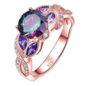 Vrouwen Sieraden Mode Sterling Silver Fire Opal Ring 925 Sterling Zilver Gemstone Ring
