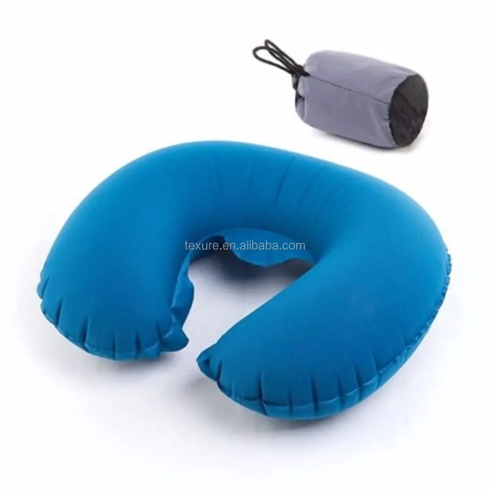 Oreiller gonflable Portable extra-long, coussin de voyage, avec gonflage à l'air, pour le Camping, les avions, le bureau, pour le jour