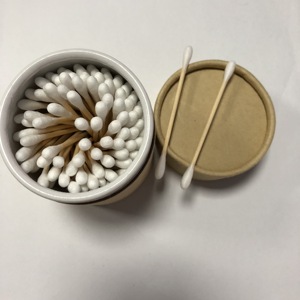 <span class=keywords><strong>Coton</strong></span>-tiges environnementaux cotons-tiges avec bâton de bambou dans une boîte de papier <span class=keywords><strong>sans</strong></span> plastique - Product Image 2