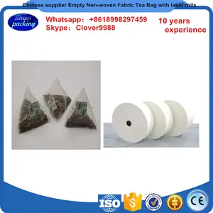 Chinese supplier empty non-woven fabrics tea bag with label rolls