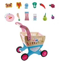 Betta supermarket baby wooden kids shopping cart toy 2019 new children pretend play wood
