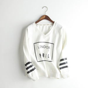 2021 personalizado cuello en V Londres X París azul moda mujer sudadera - Product Image 3