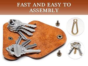 Leather <strong>Key</strong> Holder Smart <strong>Key</strong> Holder <strong>Organizer</strong> With Keychain for up to 10 <strong>Keys</strong> - Product Image 3
