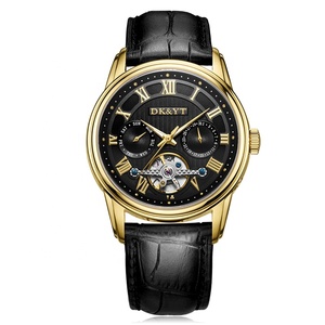 Nuevo Reloj Mecánico para Hombre con Doble Esfera Hueca, Tourbillon, <span class=keywords><strong>Calendario</strong></span>, Correa de Cuero, Resistente al Agua - Product Image 6