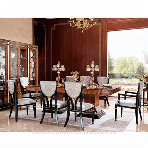 Bộ Bàn Ăn 8 Chỗ Bằng Gỗ Cổ Điển Kiểu Ý Kiểu Hoàng Gia - Product Image 2