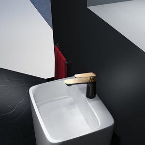 AMAXO Robinet d'eau contemporain professionnel sur mesure monté sur pont <span class=keywords><strong>avec</strong></span> noyau de valve en céramique pour cuisine salle de bain école villa - Product Image 2
