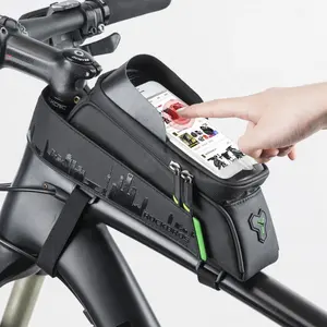 OEM IPX2 su geçirmez 5.8 ''6.0'' bisiklet bisiklet şasisi  Pannier ön tüp dokunmatik ekran bisiklet çantası için cep telefonu