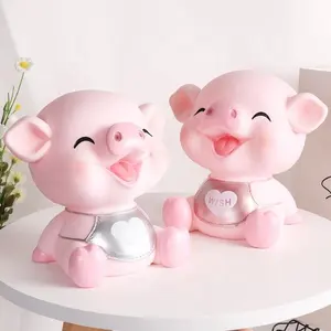 Cartoon Unbreak Plastic Pig Piggy Bank Decoration Craft Kids Coin Money Saving box