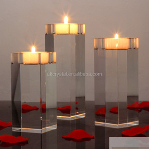 Di cerimonia nuziale o la decorazione del partito, romantico <span class=keywords><strong>tealight</strong></span> 3 pcs set di cristallo cubo di vetro portacandele in vendita - Product Image 3