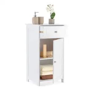 Armoire de rangement à tiroirs en bois blanc, armoire de rangement pour salle de bains