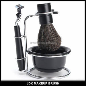 JDK 1Set New Mens Blaireau Stand Rasoir de sécurité et support en acier Bol Blaireau kits - Product Image 3