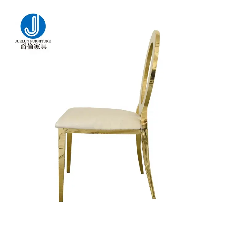 wholesale stainless steel gold O shaped baroque chair Outside Wedding Chair Party Chair for sale