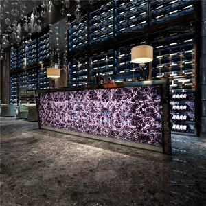 Mesa de <span class=keywords><strong>Bar</strong></span> de Lujo para Hotel con Encimera Translúcida de Piedra Amatista - Product Image 1