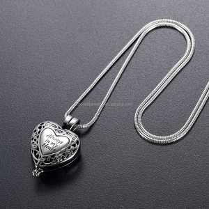 Zaijd9958 — médaillon gravé pour famille et animaux, collier, médaillon commémoratif, Always dans My Heart, décoration des cœurs, des gris et Urn, souvenir - Product Image 1