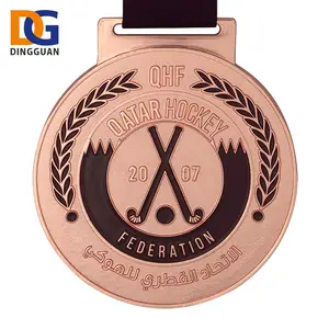 Custom Qatar Hockey Federatie Uitdaging Medaille Sport