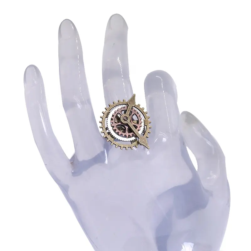 New 1Pc Women Watch Movement Vintage Steampunk Gear Ring Costume Jewelry