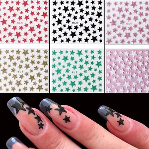 OEM наклейки для переноса воды Наклейка украшения звезды блеск ногтей наклейки для женщин
