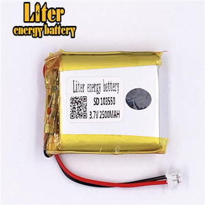 Plug 2.0-2 P 3.7 V 103550 2500 mah ultra slim personalized Rechargeable li-ion batteries lipo battery with wire - Product Image 1