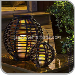 Đèn Để Bàn Ngoài Trời Bằng Liễu Gai Tròn Chống Thấm Nước Đèn Pin Mặt Trời Chạy Bằng Năng Lượng Mặt Trời Với Nến Không Lửa Đèn Lồng Mây Năng Lượng Mặt Trời - Product Image 2