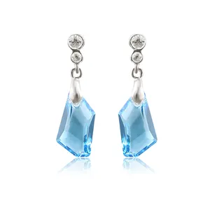 92639-Custom Sieraden Groothandel Kristallen, Opknoping Blauw Stud Oorbellen