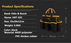 Customized Carpenter Gardening Plumber Multi-Functional Organizer <strong>Kit</strong> Open Top Electrician <strong>Tool</strong> <strong>Bag</strong> - Product Image 6