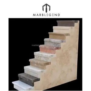 Marche en granit/marbre, avec motif d'escalier et pinces