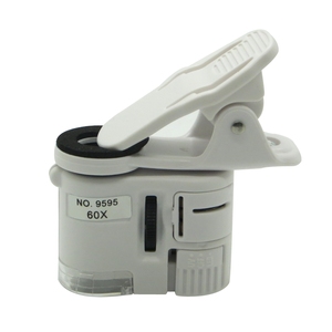 60X Zoom LED Clip-On Kính Hiển Vi Lens LED Magnifier Điện Thoại Di Động Magnifier UVLight Clip-On Micro Lens - Product Image 1