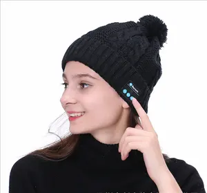 Penjualan Laris Ebay 2021 Topi Beanie Nirkabel Musim Dingin dengan Headphone untuk Wanita