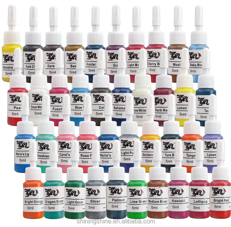 5Ml Tattoo Inkt Set 40 Kleuren Dynamische Tattoo Inkt