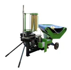 Self power mini hay wrapper for round baler