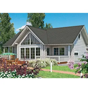 Vật Liệu Gỗ Xây Dựng Nhanh Chóng Cài Đặt Hai Tầng Log Chất Liệu Prefab Nhà Cho Một Gia Đình Lớn