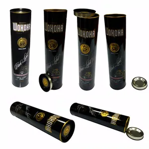 Fancy tin tube for wine bottle packaging tin box for wine