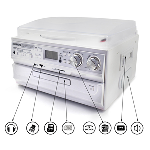 Desonic OEM Tourne-disque rétro <span class=keywords><strong>Lecteur</strong></span> de disques vinyle Système d'encodage USB <span class=keywords><strong>Lecteur</strong></span> <span class=keywords><strong>CD</strong></span> programmable <span class=keywords><strong>Lecteur</strong></span> <span class=keywords><strong>MP3</strong></span> Radio cassette Gramophone - Product Image 4