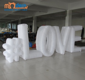 Letras Inflables LED RGB Modernas de Alta Calidad, Letrero de Globos con Forma de Corazón, 3x7m, Tela Oxford 210D, Personalizable, Decoraciones Elegantes para Bodas - Product Image 3